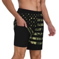 thumbnail image 3 of Picia American Flag Camo pattern Mens Swim Trunks with Compression Liner Stretch Beach Shorts Quick Dry with Zipper Pockets No-Chafing Board Shorts-XX-Large, 3 of 9