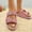 Pink, variant on Womens Rhinestone Platform Sandals with Adjustable Buckles, Glitter Sequin Cork Footbed Slides, 2 Straps Handmade Slip On Comfort Summer Shoes