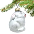 thumbnail image 2 of White Rabbit Blown Glass Ornament Handcrafted in Ukraine, 2 of 4