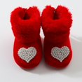 thumbnail image 4 of Miaouyo Infant Baby Girls Booties Fuzzy Cuff Non Slip Soft Sole First Walker Shoes, 4 of 9