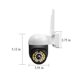 thumbnail image 3 of Cámara de seguridad digital de 2 MP, inalámbrica, WiFi, para exteriores, con visión de 360°, domo PTZ de 1080P, detección de movimiento, audio bidireccional, visión nocturna a color, minicámara web., 3 of 9
