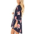 thumbnail image 5 of Leesechin Women's Cover Ups Cardigan Chiffon Flower Print Tassels Coat Tops Suit Loose Cover Beach Smock on Clearance, 5 of 9