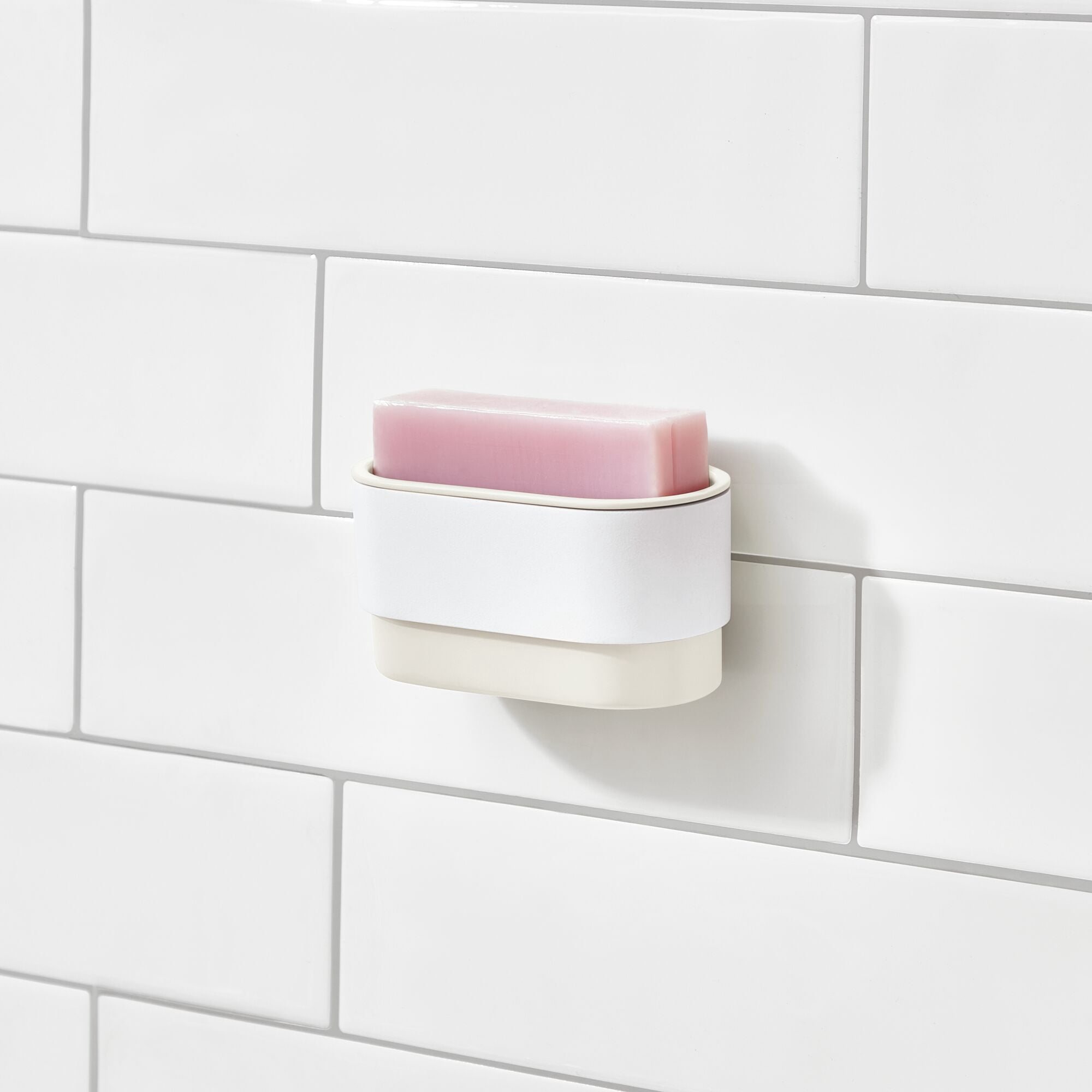 iDesign Adhesive Soap Dish – Orleans Collection - Coconut/White