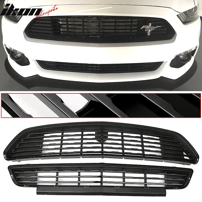 Compatible With Mustang Gt Cs Ca Special Front Upper And Lower Grille Grill Set Black