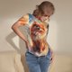 thumbnail image 3 of Fotbe Cute Cloud Pomeranian Body de Mujer con Cuello Redondo y Mangas Cortas, Sin Mangas Ajustado, Suave, Cómodo y Básico-Small, 3 of 7