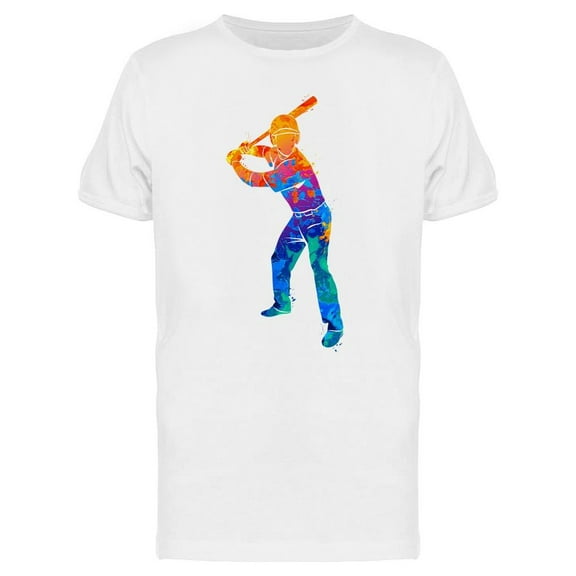 Colorful Baseball Player  T-Shirt Men -Image by Shutterstock, Male Medium
