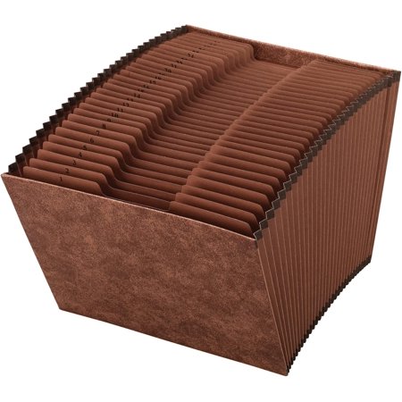 Expanding File, Letter, 1-31, 31 Pockets, Brown, OM01418