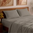 thumbnail image 6 of Mellanni 5-Piece Iconic Split King Bedsheet Set - Microfiber, 16" Deep Pocket, Cooling, Wrinkle, Fade, Stain Resistant, Dark Taupe, 6 of 6
