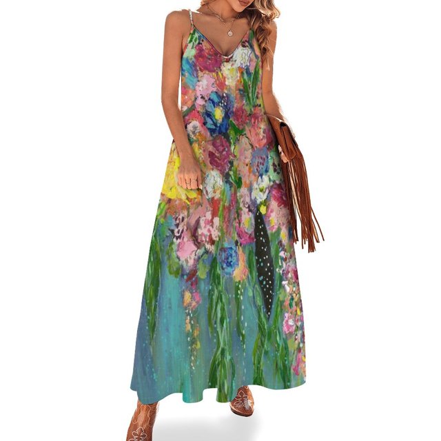 Vestido sin mangas con explosión abundante Vestido de mujer Vestidos de fiesta