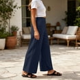 thumbnail image 5 of Hilenly Wide Leg Pants Woman High Waist Pull On Casual Pants Palazzo Pants for Women Dressy with Pockets, 5 of 8