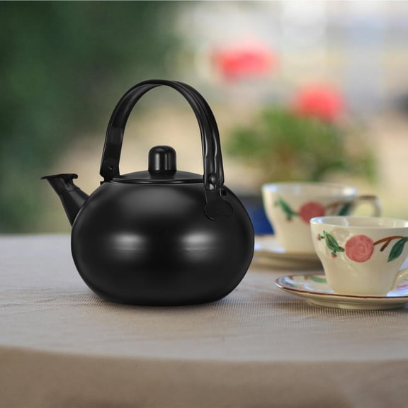 Hemobllo Black Round Stove Top Kettle 1 Piece for Brewing Tea at Home, Tea Pot for Household Use