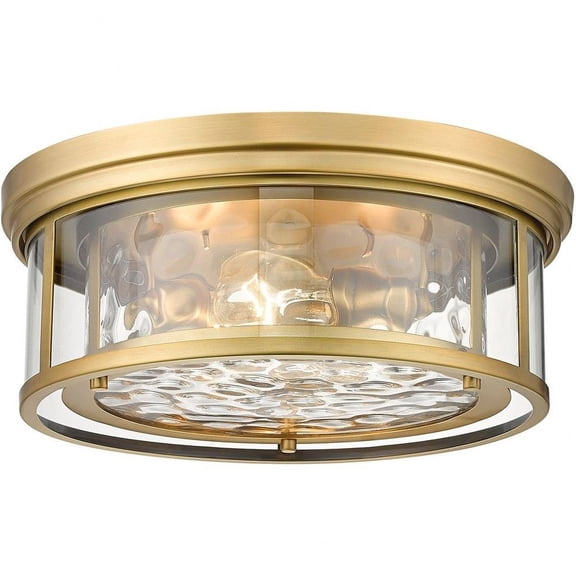 3 Light Flush Mount in Transitional Style-6.25 inches Tall and 16 inches Wide-Rubbed Brass Finish Bailey Street Home 372-Bel-4619927