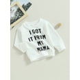 thumbnail image 3 of Bagilaanoe Toddler Baby Girl Boy Casual Sweatshirt Long Sleeve Letter Print Pullover 6M 12M 18M 24M 3T 4T Kids Fall Loose Tee Tops, 3 of 7