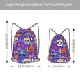 thumbnail image 4 of XMXT Waterproof Gym Bag, Purple Colorful Skull Drawstring Backpack for Men, s, 4 of 8