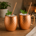 thumbnail image 6 of Modern Home Reusable 100% Copper Drinking Straws – Solid Metal Straws for Cocktails, Iced Beverages – Eco-Friendly & Durable – Straight Design – 8.5" Long (Set of 4), 6 of 7