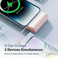 thumbnail image 6 of Portable Charger, Mini Power Bank for iPhone 17 16 15 14 13 12, 4500mAh Battery Pack for Android, Pocket Sized with Dual Output, Ideal for Traveler(Pink), 6 of 8