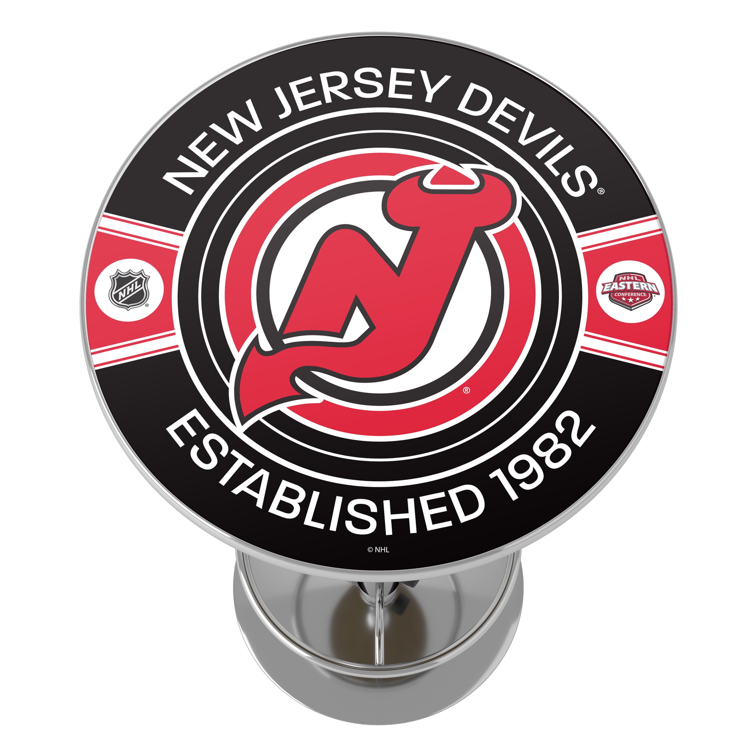 New Jersey Devils Patch Bar Table with Adjustable Footrest and Acrylic Top