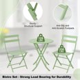 thumbnail image 4 of Danolapsi 3-Piece Outdoor Bistro Set, Folding Patio Bistro Sets with 1 Table and 2 Chairs, Metal Frame Bistro Table and Chairs Set of 2 for Small Space, Indoor, Outdoor, Porch, Lawn, Balcony, 4 of 7