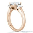 thumbnail image 3 of Square Cut Charles & Colvard Forever Brilliant 3-Stone Engagement Ring in 14k Rose Gold, 3 of 5