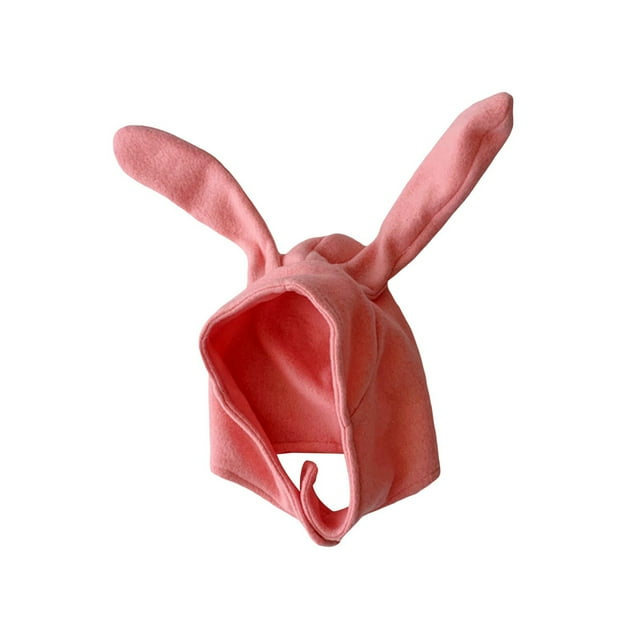 EYIIYE Kids Girls Boys Solid Color Fleece Hat Bunny Ear Hat Button Closure Rabbit Hat Cute Soft Warm Winter Cap