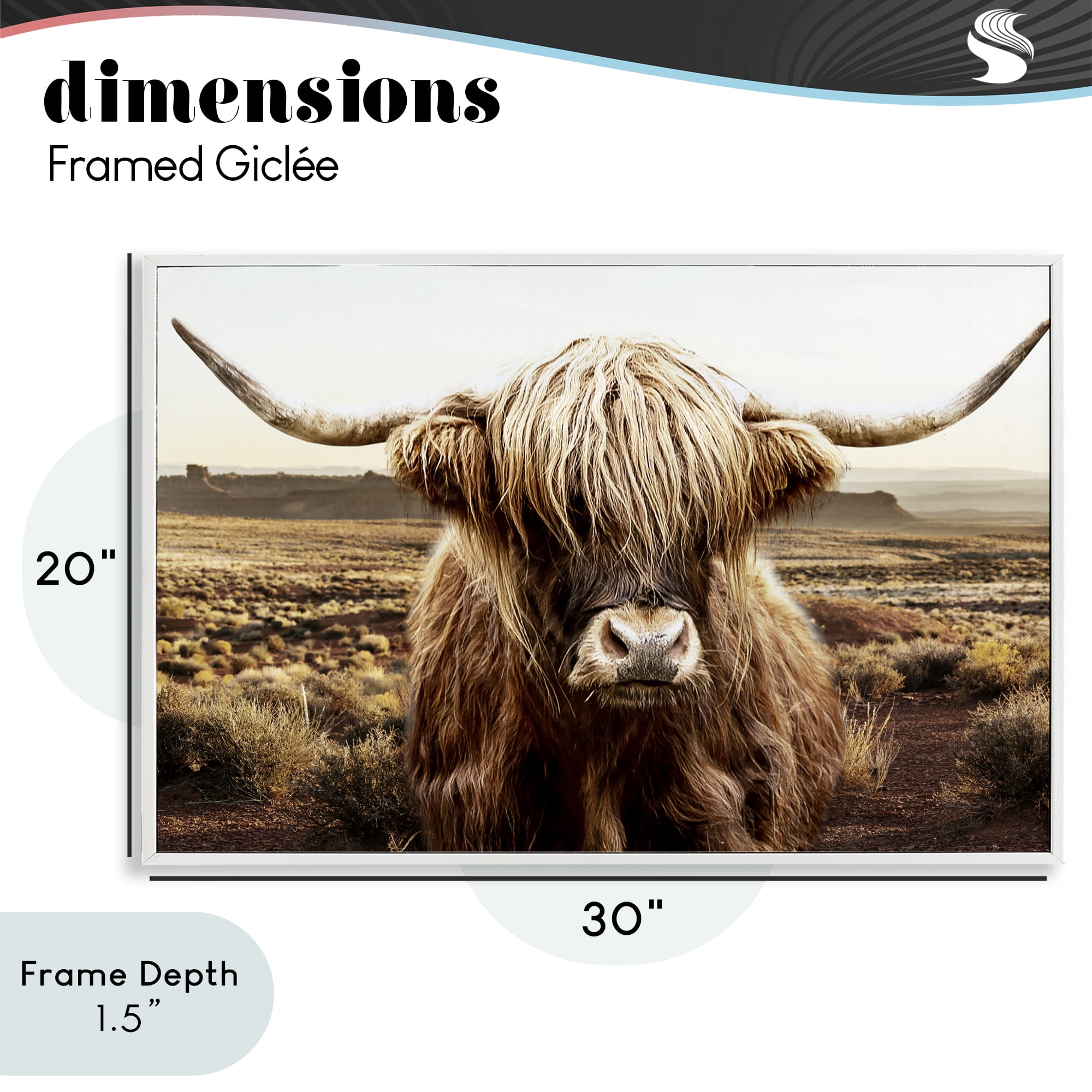 Stupell Industries Rugged Vegetation Cattle Portrait White Framed Giclee Art, design by CAD Designs