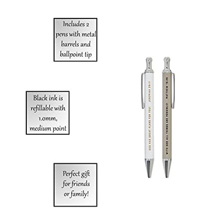 Creative Brands Heartfelt-Graduation Collection Refillable Ballpoint Pens, Set of 2, God Has Plans