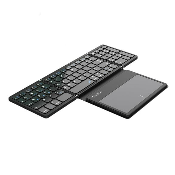 Tri-Fold Wireless Bluetooth Keyboard with Touchpad，Universal External Keyboard for Tablet Phone Computer iOS Android Windows Mac，Portable Wireless Keyboard for Outdoor Office