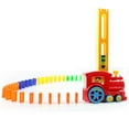 thumbnail image 3 of Electric Domino Train Toy Interesting Domino Educational Toy Kids Automatic Licensing Small Train Toy Funny Educational DIY Domino Toy for Kids Playing with 60pcs Dominoes Red Style Not Battery, 3 of 6