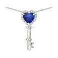 thumbnail image 2 of Star K � Key to My Heart Pendant Necklace with Created Star Sapphire, 2 of 9
