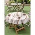 thumbnail image 4 of Outdoor Tablecloths with Umbrella Hole & Zipper, Orange Branches Round Tablecloths 60 Inch, Modern Abstract Art Forest Silhouettes Waterproof Table Cloth, Patio/Pool/Picnic Table Covers, 4 of 8