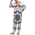 thumbnail image 5 of Boho Floral Mandala Art Unisex Adult Onesie Pajamas with Pockets for Women Men Hooded Loungewear, 5 of 8