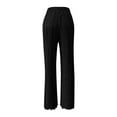 thumbnail image 5 of Besolor Women's Pleated Wide Leg Palazzo Pants with Drawstring High Waisted Casual Baggy Flowy Beach Pants Trousers, 5 of 6
