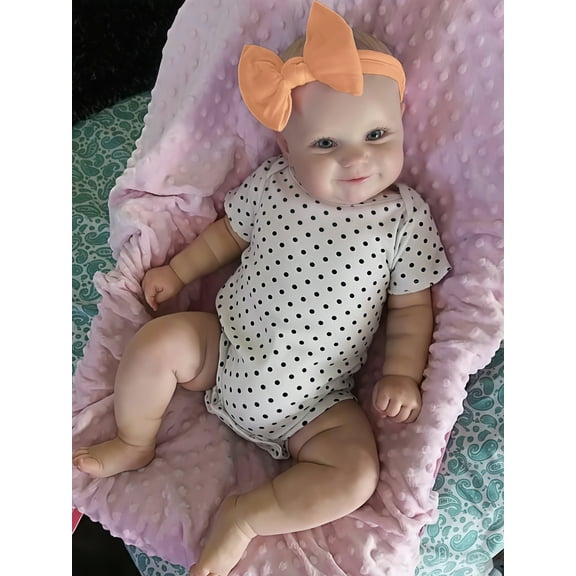 20 Inch Handmade Lifelike Reborn Doll - High Detail Vinyl Girl Baby Doll with Realistic Skin Texture - Gift for Kids Age 3 
