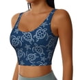thumbnail image 2 of Fotbe Sea Turtle Sujetador Deportivo Largo sin Aros para Mujer con Almohadillas y Soporte Medio, Transpirable y Absorbente, Camiseta Tipo Chaleco o Tank Top-Large, 2 of 8