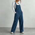 thumbnail image 3 of Taqqpue Womens Casual Corduroy Overalls Wide Leg Sleeveless Loose Plus Size Pants Jumpsuits Oversize Baggy Pants with Pockets for Women, 3 of 8