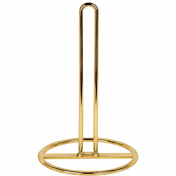 Gold Paper Towel Holder Countertop, Rustproof Steel Stand for Standard & Large Rolls
