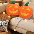 thumbnail image 5 of Halloween Pumpkin Ghost Pillows Throw Pillows, Halloween Decorative 3D Pumpkin Shaped Fleece Jack-O-Lantern Pillow, Ultra Cute Soft Fluffy Cushion Pillow 11 x 11.8 in, 5 of 9
