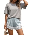 thumbnail image 3 of Lace Shorts for Women Silky Low Rise Boxer Y2k Shorts Summer Causal Lounge Pajama Shorts, S, 3 of 6