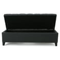 thumbnail image 3 of GDF Studio Charleston Contemporary Button Tufted Storage Ottoman Bench, Dark Gray Fabric, 3 of 7