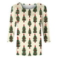 thumbnail image 5 of VKOYWKM Fall T-Shirts Women Christmas Shirts Chritmas Tree Graphic T Shirts 3/4 Sleeve Crew Neck Holiday Tops Loose Fit Tunic Blouses Christmas Gifts, 5 of 5