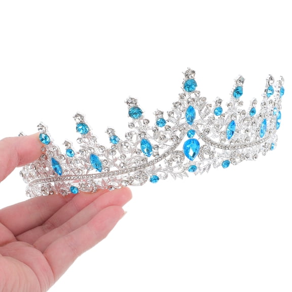 BESTYASH Pageant Ribbon Crown Headpiece Sky-blue 1Pack