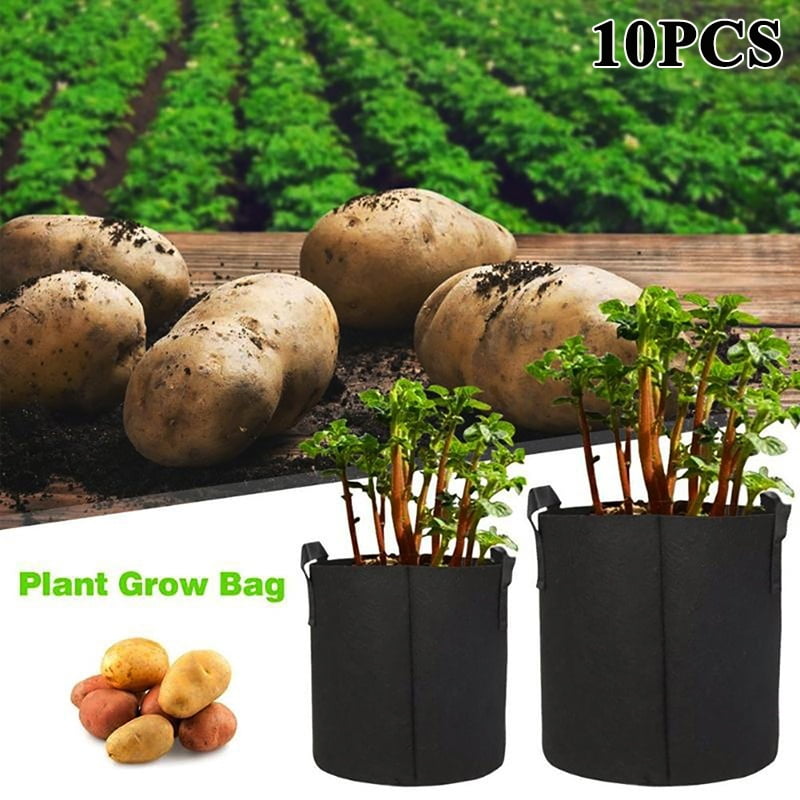 10/5PCS 3/5/7 Gallon Round Nonwoven Pots Root Container Plant Grow