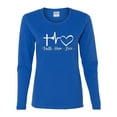 thumbnail image 2 of Wild Bobby, Faith.Hope.Love Heart Beat, Inspirational/Christian, Women Graphic Long Sleeve Tee, Royal, XX-Large, 2 of 4