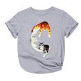 thumbnail image 2 of ICHUANYI Clearance Women's Fashion Casual Loose Print Round Neck T-Shirt(Gray, XXL) ICHUANYI WER2023081014518, 2 of 3