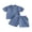 Blue, variant on BemeyourBBs Toddler Baby Boy Summer Clothes Infant Baby Boy 2 Pieces Outfit Cotton Short Sleeve Solid Color Lapel Collared Shirt Tops and Shorts Set
