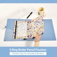 thumbnail image 5 of 2 Pack Pencil Pouch for 3 Ring Binder Smooth Zipper Folders with Pockets Clear Window Pencil Case Colorful Watercolor Floral, 5 of 6