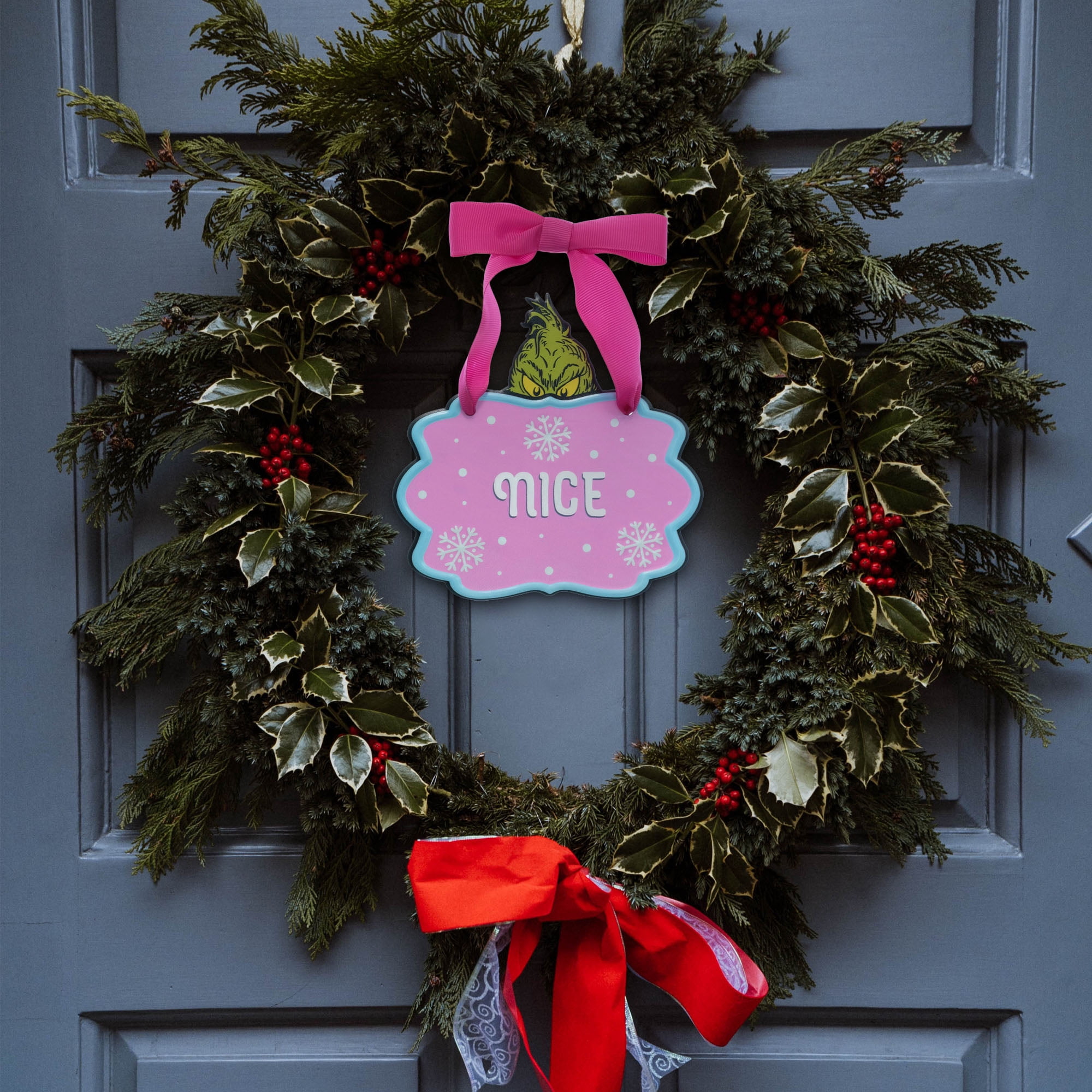Dr. Seuss The Grinch Reversible Naughty/Nice Christmas Hanging Wall Sign