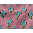 thumbnail image 4 of oneOone Viscose Jersey Fabric Leaves & Floral Block Print Fabric BTY 60 Inch Wide, 4 of 4