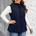 thumbnail image 5 of Plus Size Vest for Women Baeitkot Lightweight Quilted Zip Front Sleeveless Jacket with Pockets Casual Streetwear Navy XXXL, 5 of 7