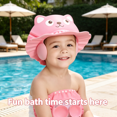 thumbnail image 3 of TELOLY 2026 New Baby Shower Cap Bathing Cap-Soft Adjustable Visor Hat Safe Shampoo Shower Bathing Protection Bath Cap for Toddler,Baby,Kids,Children (Pink), 3 of 7